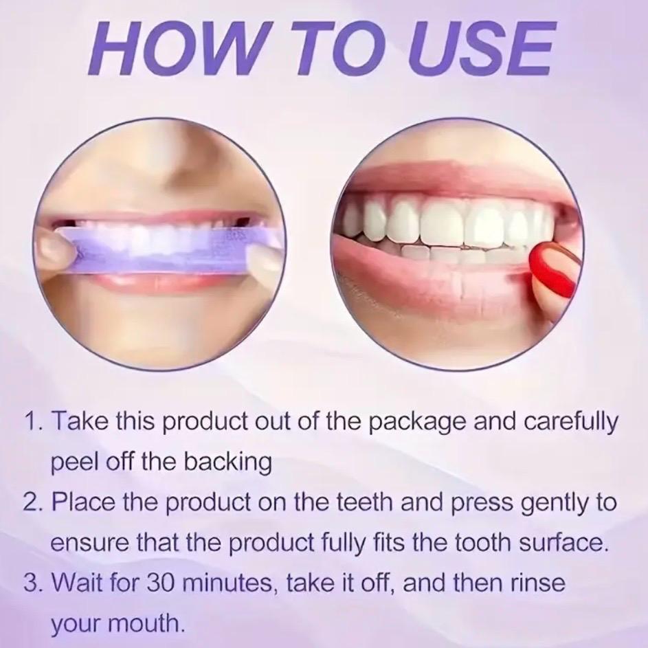 14 Pairs New Purple Teeth Strips, Daily Use & Travel Oral Cleaning Strips